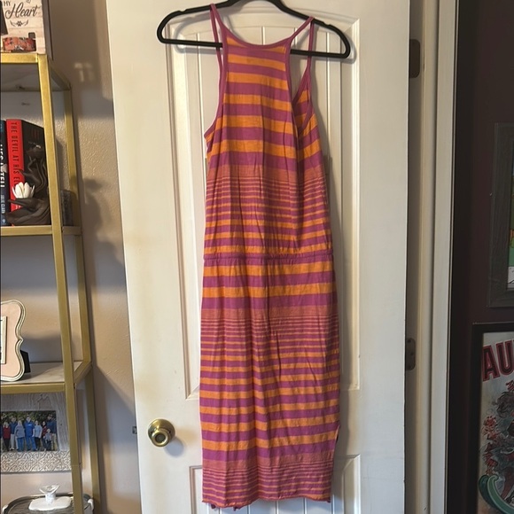 C&C California Orange Red Sleeveless Midi Sundress - Picture 6 of 7